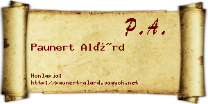 Paunert Alárd névjegykártya